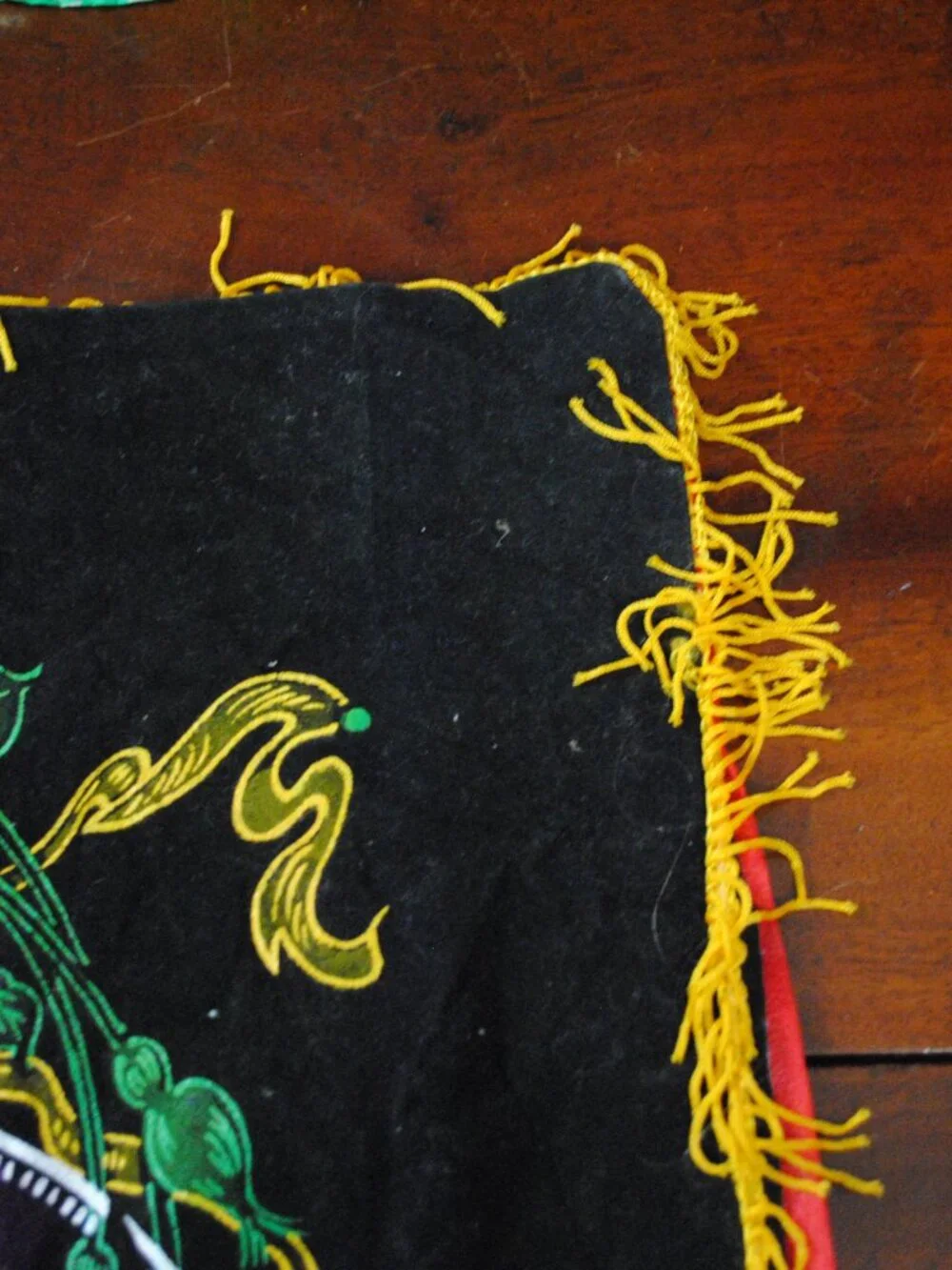 Vintage Sweetheart Poem Painted Black Pillow Case made in Japan 1950s